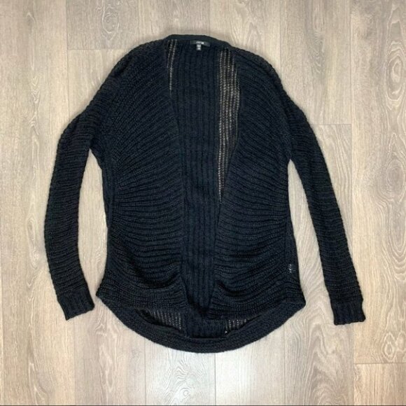Anthropologie Joe's Jeans Forte Knit Cardigan Sweater Cacoon Wool Black Size XS - Picture 2 of 15